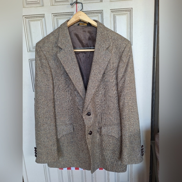 Farah Men's Western Tweed Jacket Pointed Yoke/Pockets 2 Button Closure NWOT - Picture 1 of 8